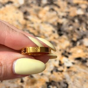 Gold Screw-Detail Stackable Ring - Women Jewelry